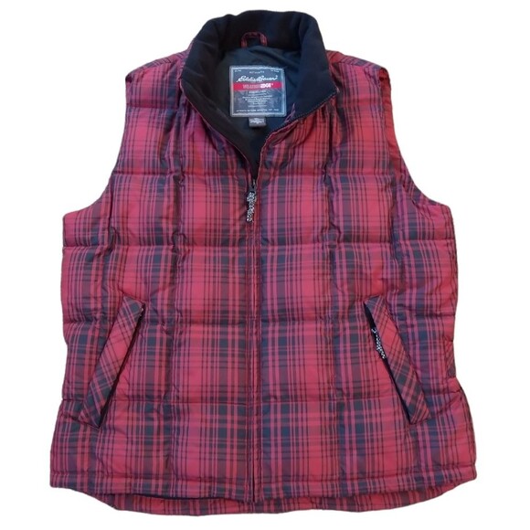 Eddie Bauer Goose Down Plaid Vest - Picture 1 of 7